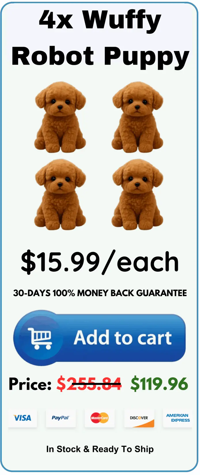 Wuffy Robot Puppy package price 